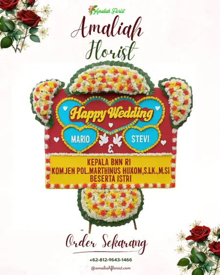 Papan Bunga Pernikahan Tembok